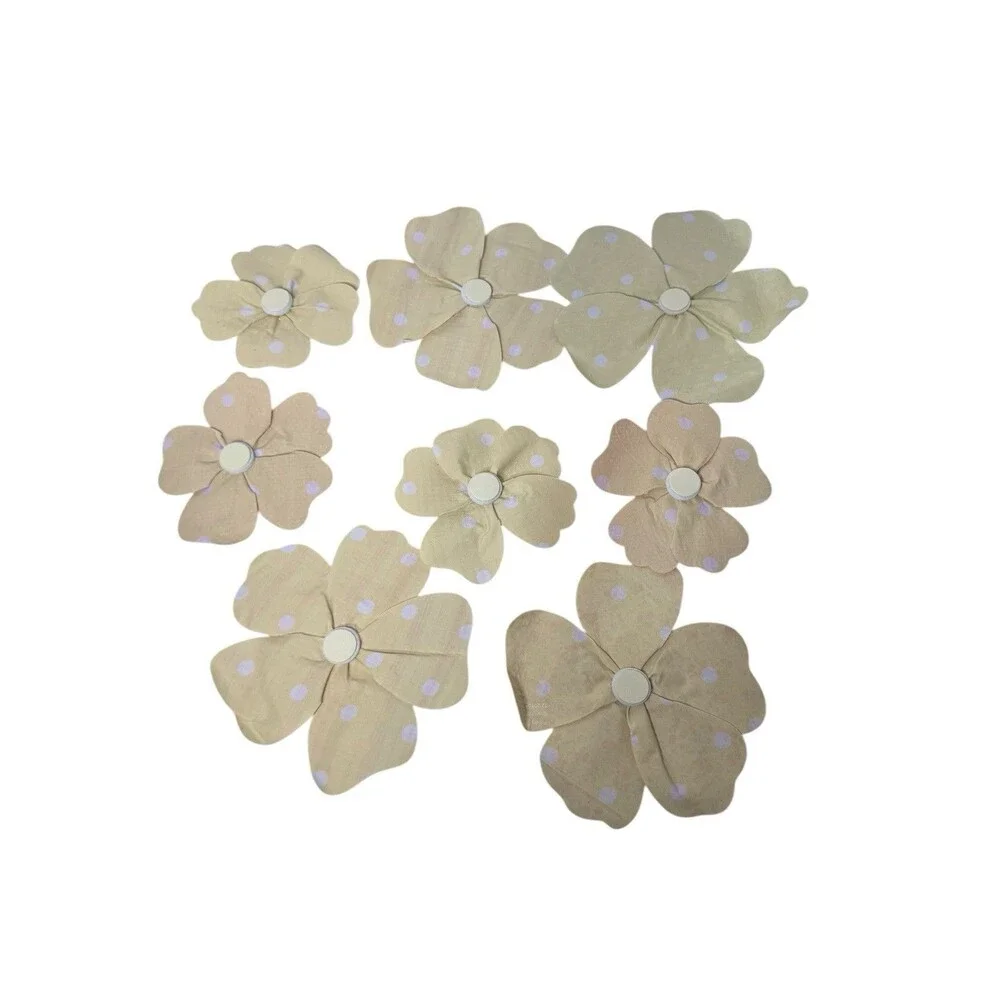 Pottery Barn Fabric Flower Wall Hangings, set of 8- Easter Spring Baby Bloom New